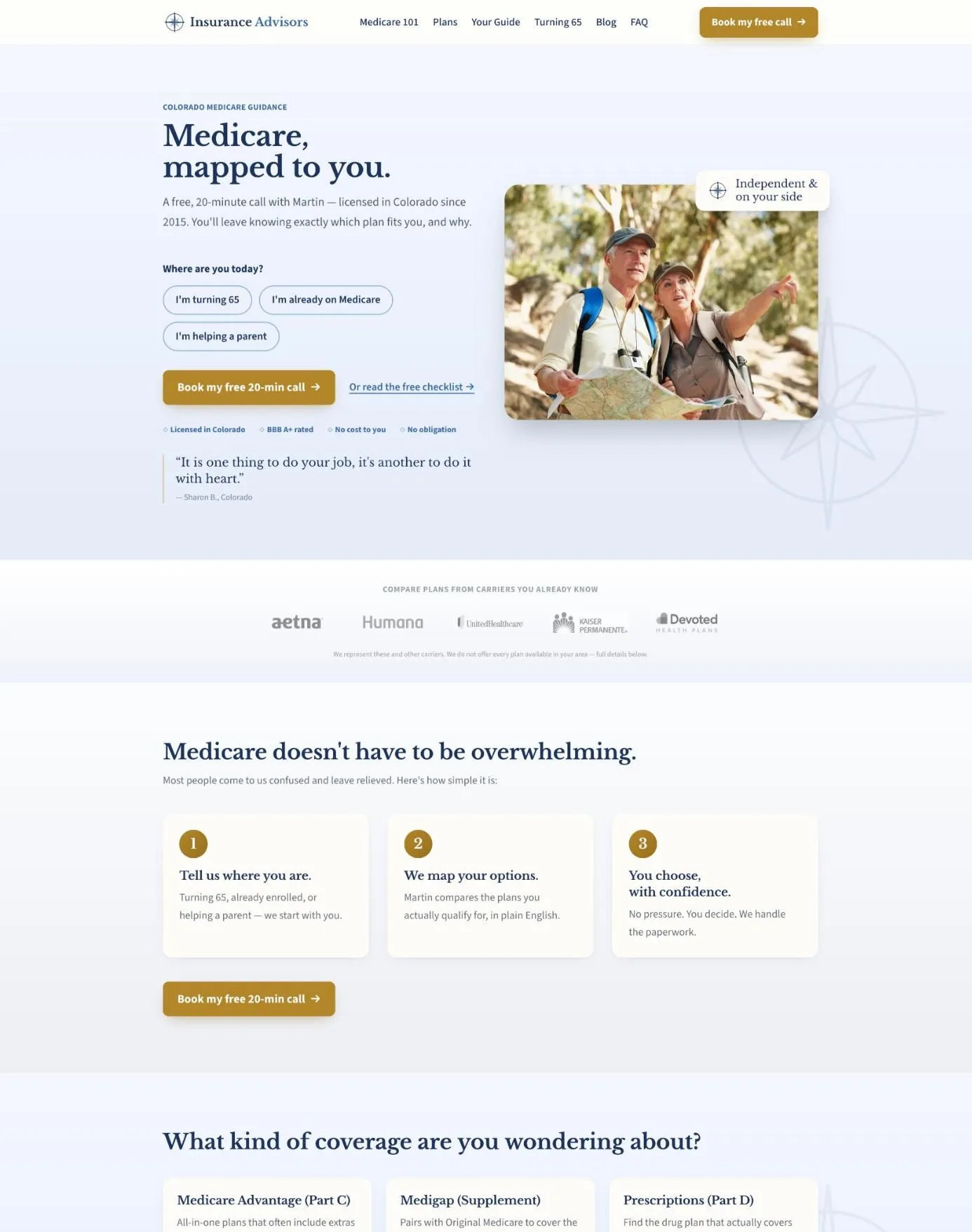 Insurance Advisors, Inc. — homepage of the 2026 rebuilt Medicare & insurance site