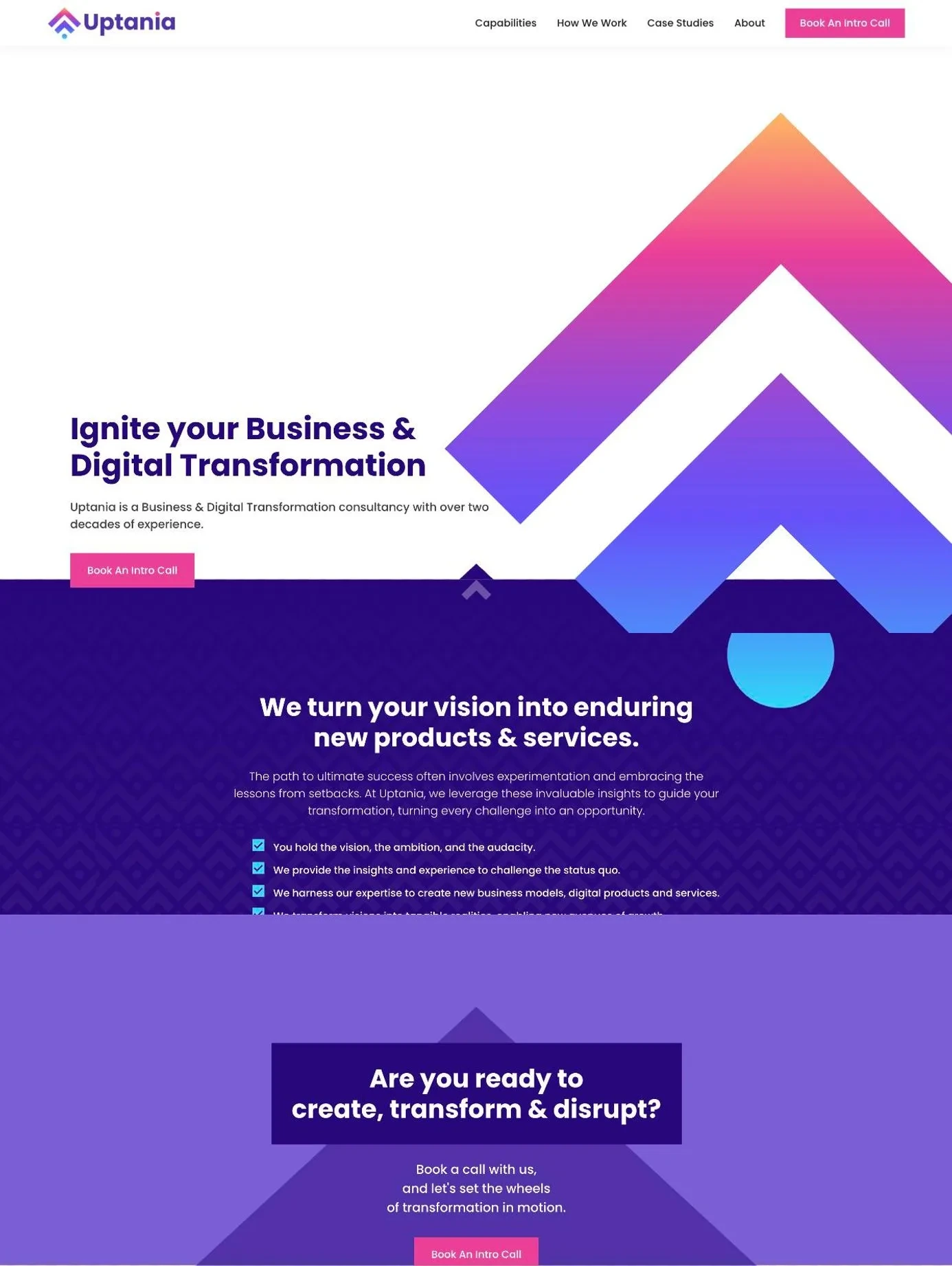 Uptania™ — homepage of the digital-transformation company site